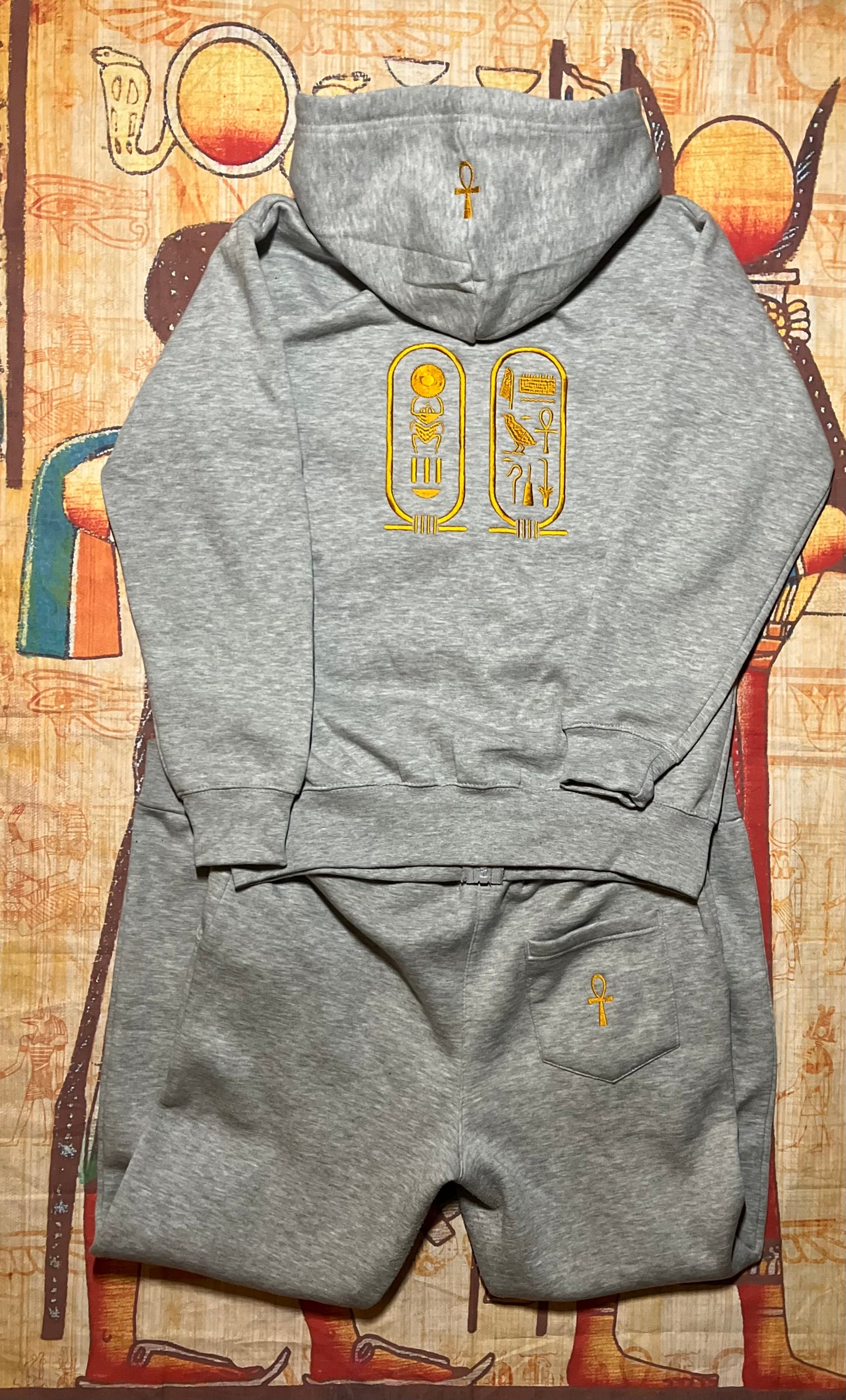 Hieroglyphics Zip-Up Hoodie Jogger Set