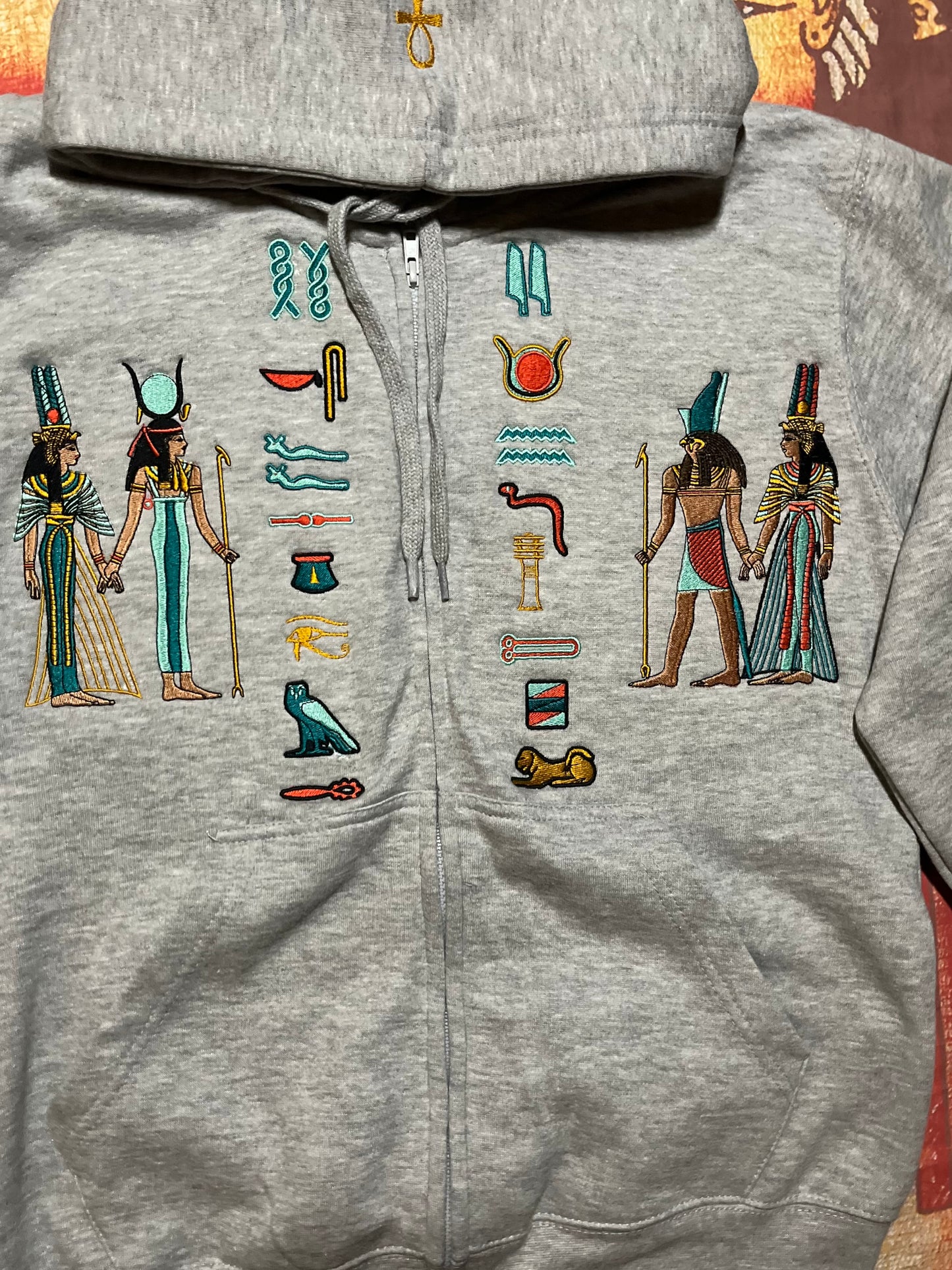 Hieroglyphics Zip-Up Hoodie Jogger Set